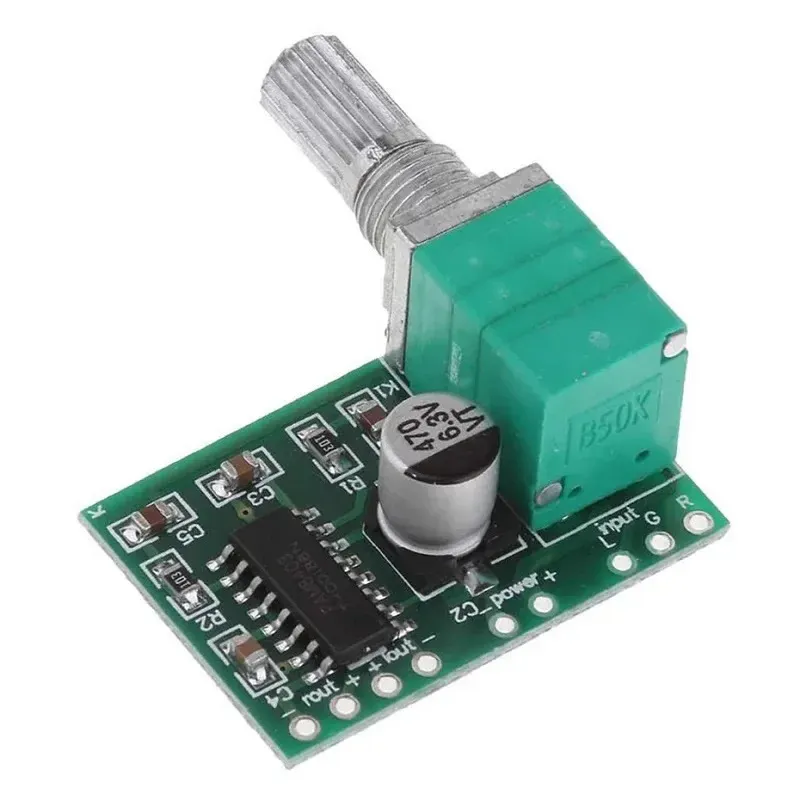 2 PAM8403 Mini 5V Placa amplificadora de áudio digital com interruptor potenciômetro Potência Módulo 2 canais USB 2*3W Controle de volume