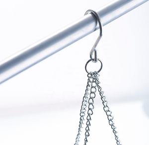 Bac à jardinage rond en rotin, plastique, 1 pièce, pour l'intérieur et l'extérieur, plantes de fleurs, avec chaîne métallique - Product Image 4