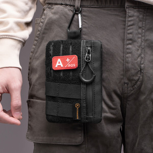 Tactical EDC Storage <b>Bag</b> Black And Green Waterproof Interior Zipper Pocket Outdoor Sports Waist <b>Pack</b> Unisex Detachable Strap - Product Image 2