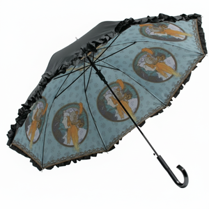 AU-02613 Art volant Jump ombrello bronzo e rose per la collezione pioggia e sole Mucha - Product Image 1