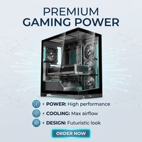 Caja de PC para Juegos K245-22ATX con Panel Frontal USB3.0 Tipo-C, Soportes para Ventiladores de 8x12cm, 3 Bahías para HDD/SSD