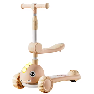 Vente directe d'usine, trottinette pliable pour enfants à 3 roues, moderne, avec siège, hauteur réglable et roues lumineuses - Product Image 3