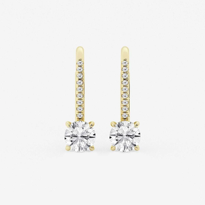 Boucles d'oreilles tendance pour femme, 1,5 carat, diamant rond de laboratoire, halo caché, élégantes, scintillantes, bijoux fins, luxe minimaliste - Product Image 5