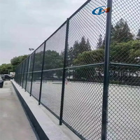 Clôture en fil de fer diamanté Cyclone en PVC vert pour terrains de sport scolaires, rouleaux de grillage à mailles losangées de 4,0 mm pour terrains de badminton