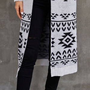 Nuevo Suéter Cárdigan de Jacquard para <span class=keywords><strong>Mujer</strong></span>, Otoño e Invierno, Abotonado, Holgado, Informal, de Punto, Largo - Product Image 4