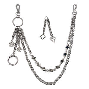 Cadena para Cartera Lateral y Accesorio para Cintura para Hombre Estilo Vintage y en Tendencia con Placa de Hierro y Latón y Hebilla para Jeans Moda Punk Calavera Hip Hop en Capas para Pantalón - Product Image 1