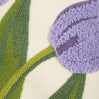 Sarung Bantal Bordir Motif Bunga Persegi, Tekstil Rumah, Penutup Lembut untuk Sandaran Kepala, Bantal Dekoratif Sofa