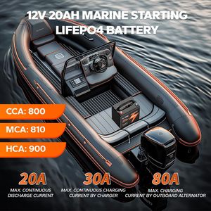 В наличии, высокопроизводительный аккумулятор 12 В 20Ah 800 CCA литиевый FePO4 IP67 5-летняя гарантия, пусковой Аккумулятор для морских лодочных двигателей - Product Image 3