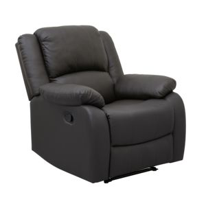 Fauteuil inclinable GOLONA en cuir véritable brun foncé avec accoudoirs rembourrés, structure en bois massif, fonction de massage électrique, meubles de salon - Product Image 6