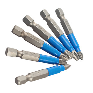 Yunbei Yb <b>Screwdriver</b> <b>Bit</b> <b>Set</b> Pz1 Pz2 Pz3 Ph1 Ph2 Ph3 Hex Shank 6 Mm Silver Finish - Product Image 1