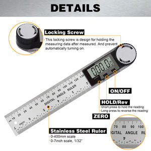 เครื่องวัดมุม ไม้บรรทัดวัดมุม ไม้บรรทัดอิเล็กทรอนิกส์ เครื่องวัดมุมแบบดิจิตอล สแตนเลส 360 องศา ไม้บรรทัดวัดมุมดิจิตอล - Product Image 4