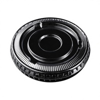 KAIDA KD-90mm Couvercle plat rond à fente en X en PET jetable transparent, personnalisable avec logo client, pour gobelet à café froid de 90mm de diamètre