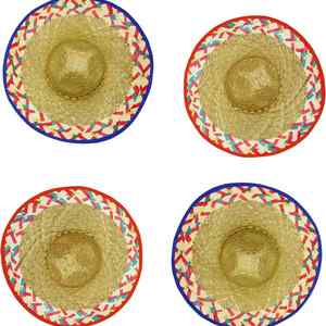 Sombrero de Paja Tejido a Mano Estilo Mexicano al por Mayor, Sombrero de Sol Personalizado de Fibra de Bambú Natural, Suministros para Fiesta, Carnaval, Fotomatón, Ala Flexible - Product Image 2