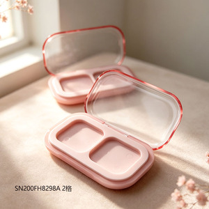 Mini Paleta de Sombras de Ojos Vacía de <span class=keywords><strong>2</strong></span> Compartimentos, Estuche Compacto de Plástico Rosa, Contenedor para Rubor, Corrector y Polvo - Product Image 3