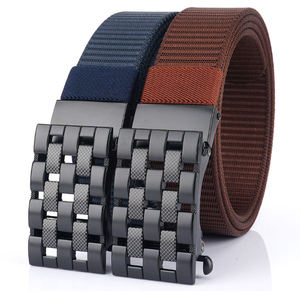 图伦尼龙织带制造商耐用可调节网格自动合金扣品牌腰带 - Product Image 4