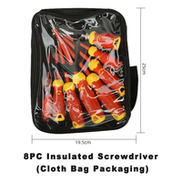 3PCS/7PCS/8PCS Jeu de tournevis isolés avec sac en PVC Phillips magnétique et pointe fendue pour les ensembles d'outils de réparation d'électricien