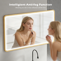 Miroir de salle de bain LED 24"X36" avec éclairage, anti-buée, à intensité réglable, rétroéclairé, éclairé par l'avant, pour le maquillage