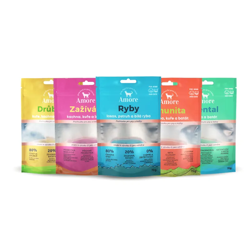 Customized Direct Factory Plastic Matt Aluminum Resealable Packaging Bags Flat Bottom Ziplock Pet Dog Cat Food Bag