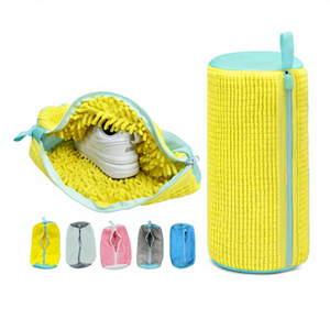 Sac de lavage pour chaussures de sport en microfibre chenille polyester intégré, grande capacité, réutilisable, gain de place, lavable - Product Image 1