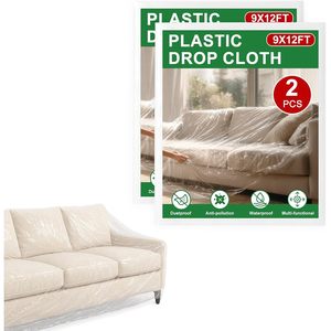 Lona Protectora de Plástico Impermeable de 9x12 Pies para Pintar Muebles y Sofás - Product Image 1