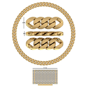 Chaîne de luxe personnalisée 13 mm style Hip Hop Miami Cuban Link en argent sterling 925 avec diamants Moissanite et fermoir glacé, cadeau de mariage - Product Image 5