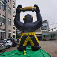 Ballon gonflable géant noir de la publicité de gorille de haut de 6m avec la bannière détachable