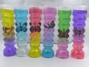 Slime con Purpurina de Mariposa al por Mayor, Juguetes de Slime de Diseño Sencillo con Colores Mezclados, Kit de Slime de Arcilla Cristalina en Vaso Alto, Extra Elástico - Product Image 4