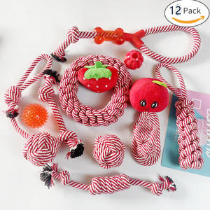 Juguetes Interactivos de Cuerda para Perros, Juguetes Rojos Resistentes para Masticar, Juguetes Dentales de Cuerda Resistentes para Perros Mordedores Agresivos - Product Image 1