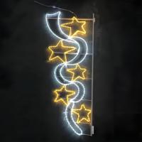LED Weihnachtsmotiv Mastmontierte Beleuchtung für Außenbereich IP65-Zertifiziert 2D Sternform Dekoration für Straßen, Plätze, Parks und Feiertagsdekoration