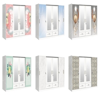 Armoire en acier à 4 portes personnalisable, imprimée à domicile, facile à assembler, meubles de chambre à coucher provenant de l'usine pour une utilisation en villa