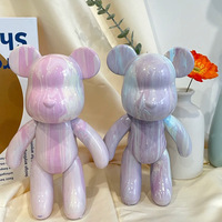 Figurines Kawaii à succès en 2025, sculptures en plastique d'ours, artisanat, ours violent de différentes tailles