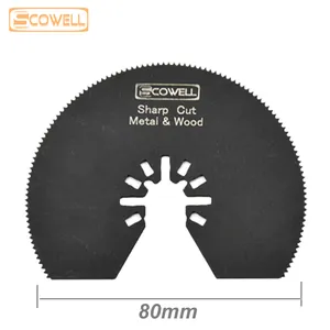 SCOWELL 80mm HSS herramienta oscilante semiredonda hoja de sierra para corte de Metal suave herramientas eléctricas Multi Master Plunge Multi hoja de sierra