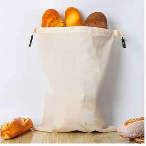 Sac à pain en coton biologique et lin réutilisable avec logo personnalisé, fermeture éclair, double compartiment pour conserver le pain frais, cadeau fait maison - Product Image 4