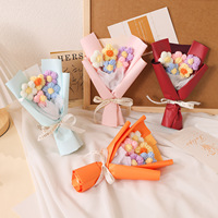 Bouquets de fleurs tricotés à la main à 5 pétales Bouquets de fleurs Cadeaux décoratifs floraux en laine
