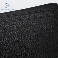 Dompet Kulit Asli Pria Mewah Grosir, Model Pendek dengan Penutup Terbuka, Lapisan Poliester, Dompet Kulit Elegan Merek BLU FLUT