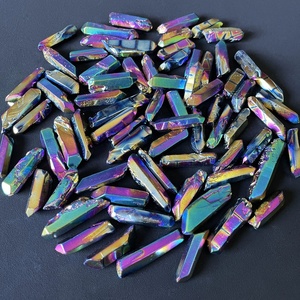 Bán buôn cầu vồng tự nhiên lớp phủ titan Hào Quang tinh thể thạch anh điểm cho thiền - Product Image 2