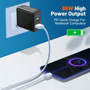Chargeur <span class=keywords><strong>USB</strong></span> 65W PD <span class=keywords><strong>USB</strong></span> <span class=keywords><strong>C</strong></span> à Charge Rapide, Adaptateur Secteur pour Téléphone Mobile Compatible iPhone, Bloc Chargeur Mural Quick Charge 3.0 (12W Max) - Product Image 3