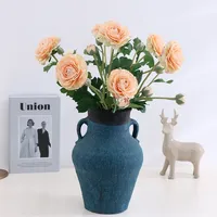 Bunga Peony Buatan Berkualitas Tinggi 2 Kepala, Rasa Seperti Asli, Melembapkan, untuk Buket Pengantin, Dekorasi Rumah, Bunga Palsu