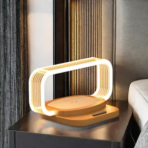 Contemporary 10W LED Table Lamp with Wireless Charging and Handy Mobile Phone Holder Touch Control ABS Material for Bedroom