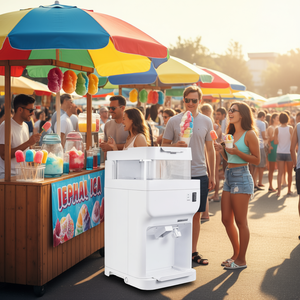 Machine à glace pilée électrique professionnelle 220LBS H, broyeur de neige, blanc - Product Image 2