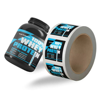 Etiquetas Personalizadas para Botellas de Suplementos, Etiquetas Impermeables para Productos Nutricionales, Etiquetas de Embalaje Personalizadas para Frascos de Proteína en Polvo