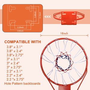 Aro de Baloncesto de Acero DB de 18 Pulgadas con Red, Fácil de Instalar, Accesorio de Repuesto - Product Image 3