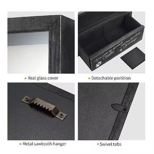 Wooden Pet <b>Memorial</b> Photo <b>Frame</b> Black Rectangle Wall Mountable With Drawer For Dog Cat <b>Memorial</b> Living Room Bedroom - Product Image 4