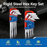 Set Kunci Hex DongCheng Lengan Panjang, Obeng Torx Tunggal, Kunci Hex Sudut Universal, Peralatan Tangan untuk DIY
