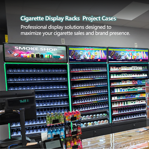 Exhibidor de Cigarrillos de Metal Grande con Base para Tienda de Tabaco o Gasolinera, con <span class=keywords><strong>Luz</strong></span> LED de Color y Puerta con Cerradura - Product Image 5