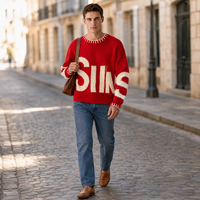 Pull tricoté épais à col rond surdimensionné personnalisé ODM en gros pour homme – Vêtements d'hiver pour homme