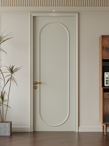 Puerta Interior de Madera Maciza y Compuesta Pintada, Estilo Francés, Crema, Insonorizada y Personalizada para Dormitorio - Product Image 2