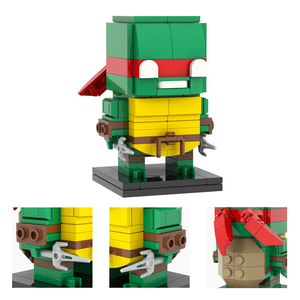 MOC7319-7322 Raphael Leonardo Da Vinci donatello Michelangelo nhân vật đầu vuông <span class=keywords><strong>Ninja</strong></span> Rùa khối xây dựng cho trẻ em Đồ chơi - Product Image 3