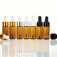 Venta al por Mayor de Botellas de Vidrio Ámbar con Gotero para Aceites Esenciales y Esencias, 10 ml, Botellas de Cosméticos Personalizables