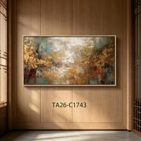 Tableau mural abstrait encadré, grande peinture sur toile de forêt verte pour salon, décoration murale moderne nature pour la maison